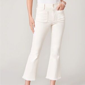 Spartina 449 Juliette High Rise Jean Raw Hem Slight Flare Light Pink Sz 2